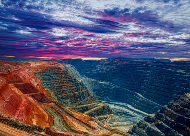 Colorful mining landscape