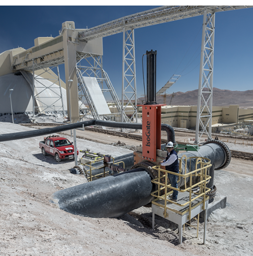 Reliable valves are critical to the safety, efficiency, and sustainability of mineral processing. Pictured: Weir ISOGATE knife-gate valve.