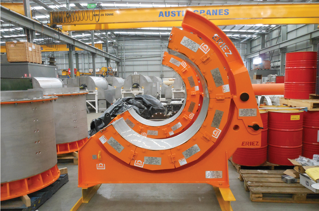 Trunnion magnets are available in design variations so they can be matched to specificball/SAG mill operations.
