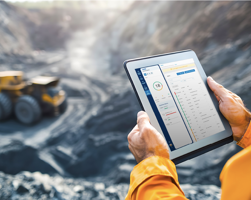 Figure 1: Condition monitoring technologies – such as the AMS Wireless Vibration Monitor and AMS Asset Monitor – paired with advanced interfacing software like AMS Machine Works, simplify data analysis, support decisive action, and enhance communication.
