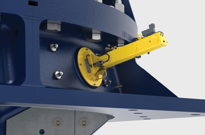 The CrusherLensIQ OSS measurement system installed on a primary gyratory crusher.